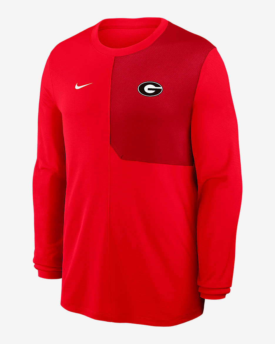 【NIKE】Georgia Bulldogs Sideline Jersey Georgia Sideline Coach Men's Nike Dri-FIT College Long